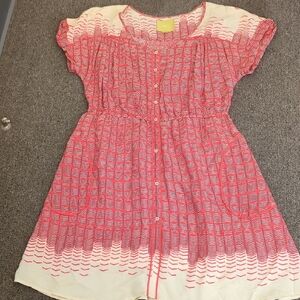 Stylish Red and Cream Kids Dress